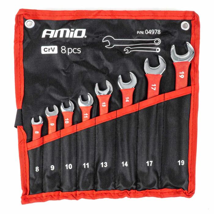 Atslēgu komplekts CRV 8-19mm 8 pcs. AMIO-04978 (04978)