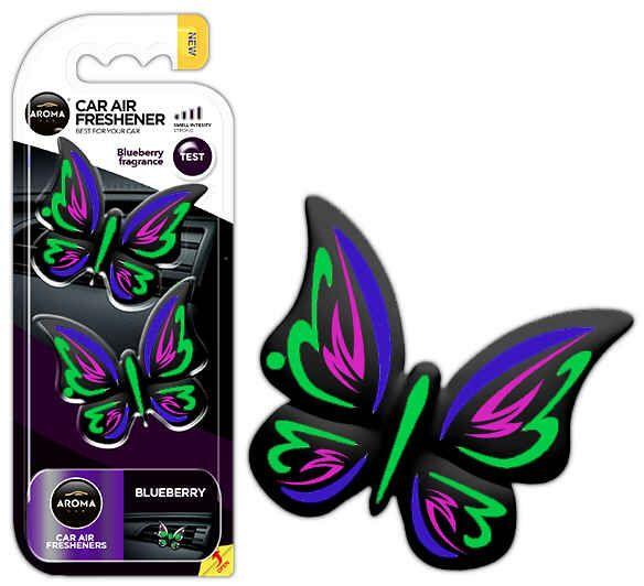 Auto gaisa atsvaidzinātājs AROMA FANCY SHAPES BUTTERFLY Blueberry (A83532)