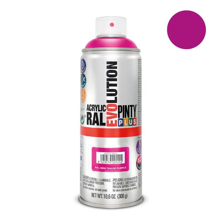 Akrila krāsa aerosolā Violets RAL 4006 Evolution PintyPlus 400ml (4006EV)