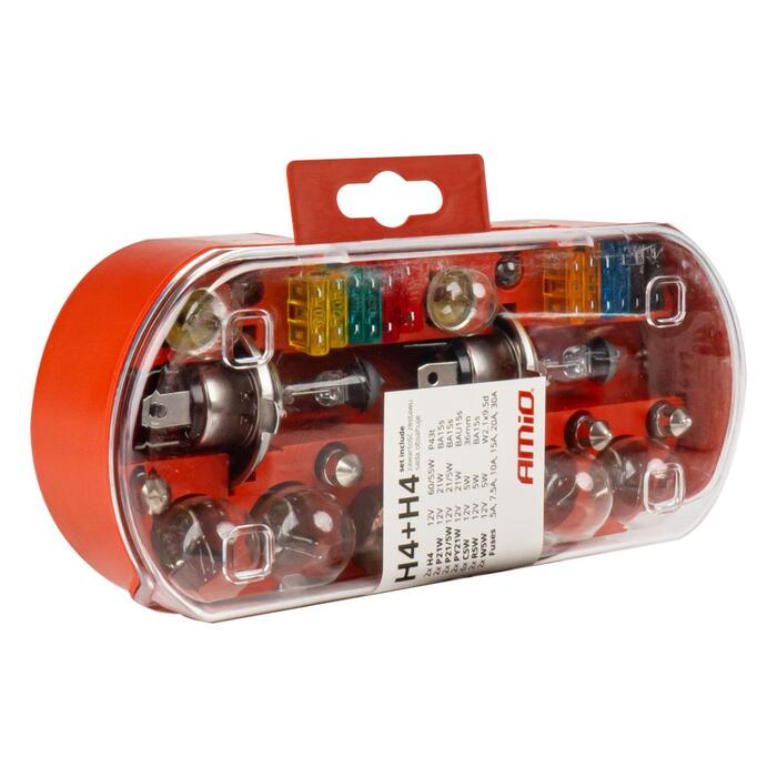 Halogenspuldžu komplekts 30pcs (H4+H4) AMIO-03958 (03958)