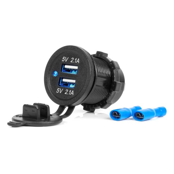 Ūdensdroša telefona lādētājs BLUE LED Indicator