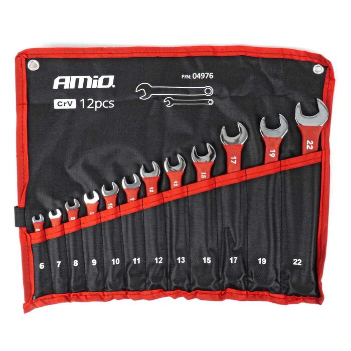 Atslēgu komplekts CRV 6-22mm 12 pcs. AMIO-04976 (04976)