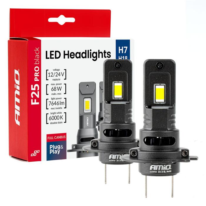 LED Sluldzes H7 F25 PRO BLACK