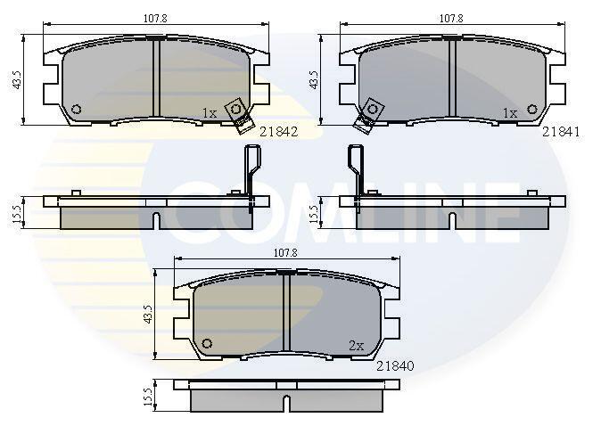 Bremžu uzliku komplekts COMLINE CBP3233, MITSUBISHI PAJERO, L400 (CBP3233)
