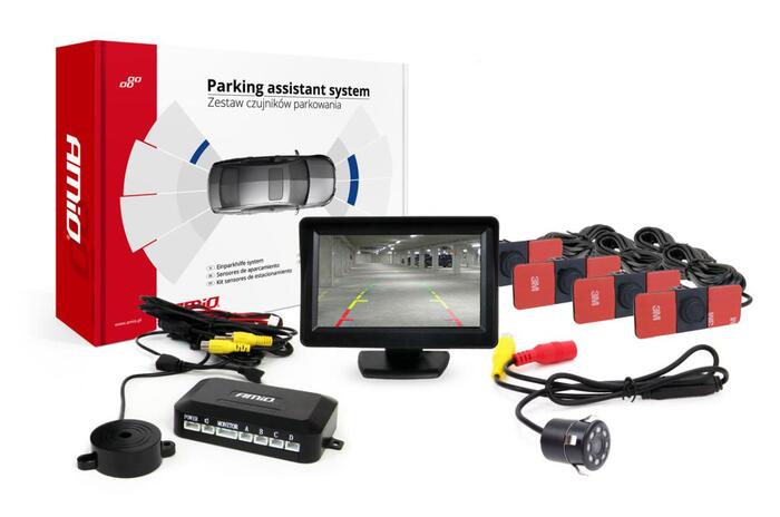 Auto parkošanās sensorsTFT01 4,3" with HD-307-IR 4 sensors black inside mount (02269)