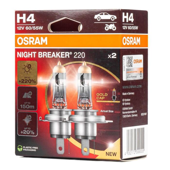 Spuldzes Osram H4 12V 60/55W P43t