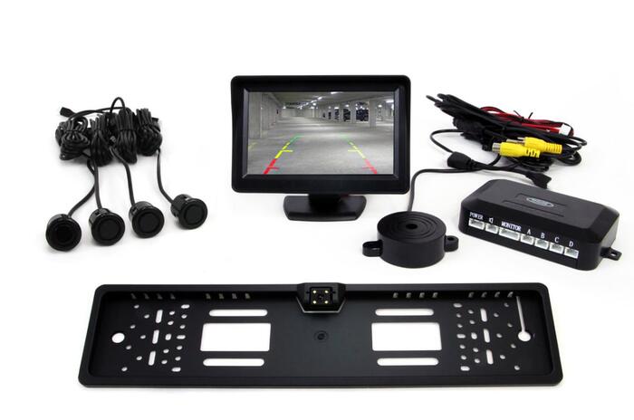 Autostāvvietas palīgsistēma TFT01 4,3” ar CAM-402 LED 4 sensori melns ”GOLD” (01553)