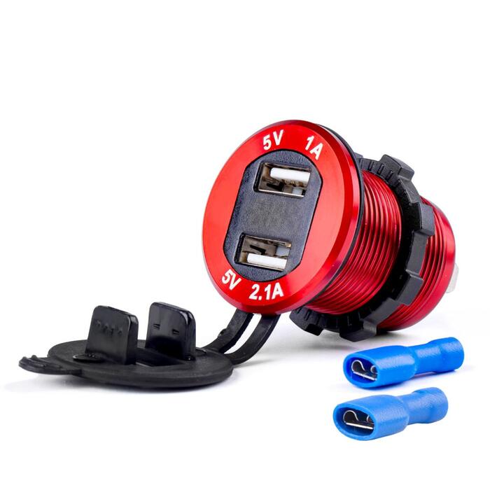 AMiO Ūdensdrošs USB lādētājs voltometer 2xUSB