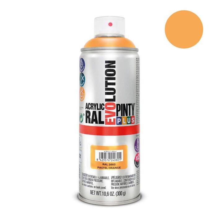 Akrila krāsa aerosolā oranža RAL 2003 Evolution PintyPlus 400ml (2003EV)