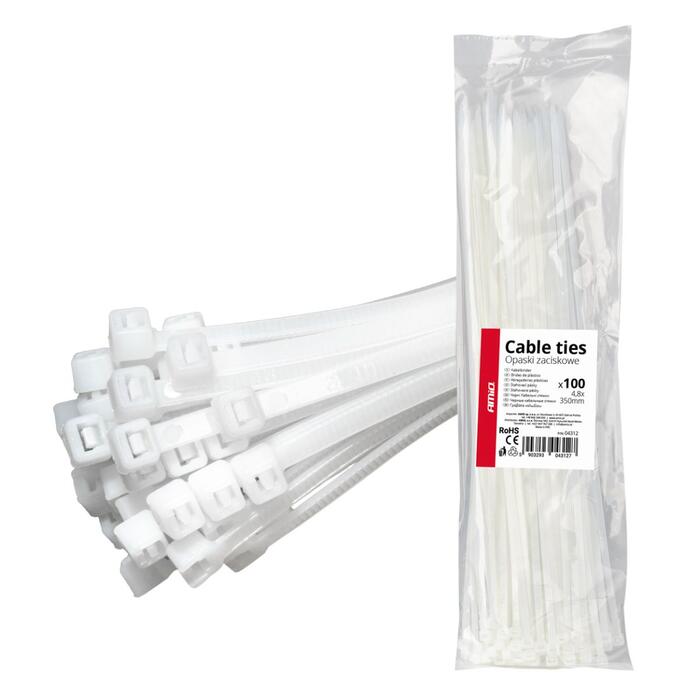 Plastmasas savilcēji balti 4.8×350mm 100