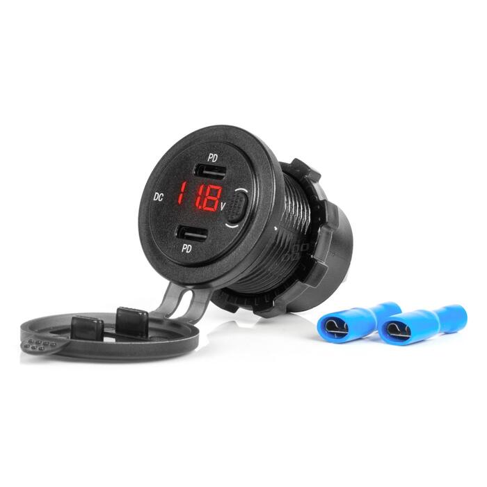 Ūdensdrošs telefona lādētājs RED LED Indicator