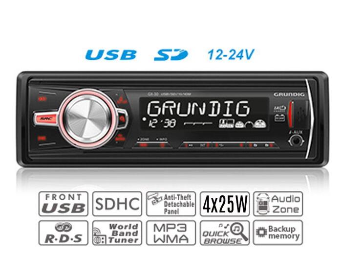GRUNDIG GX-3024 12/24V Automagnetola ar USB/SD/AUX