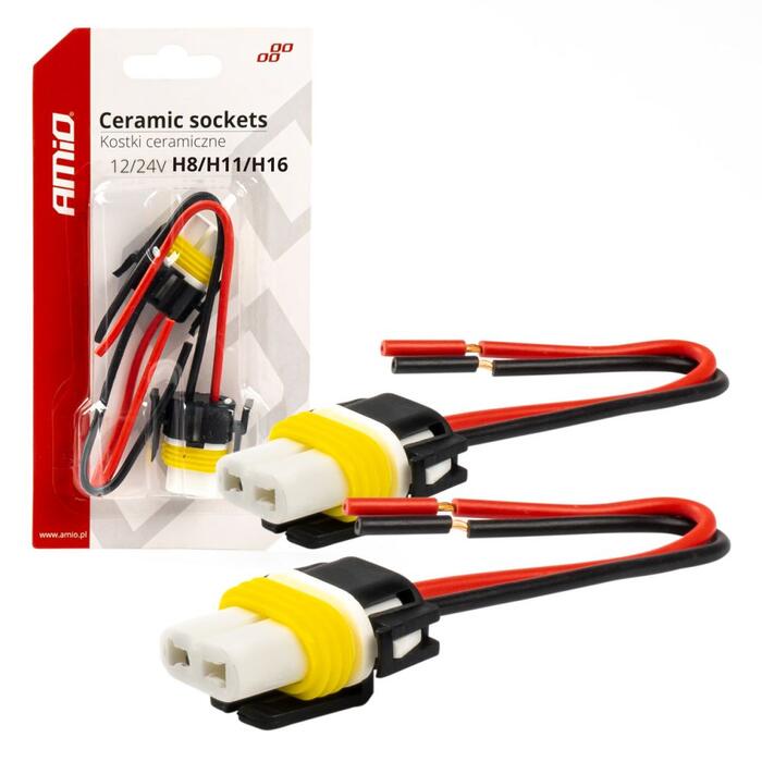 Taisna auto spuldzes ligzda H8/H11/H16 12V/24V
