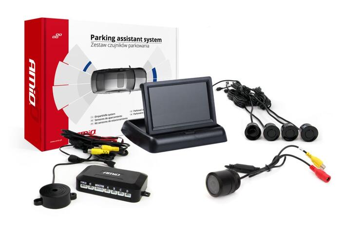 Auto parkošanās sensors TFT02 4,3" with HD-301-IR 4 sensors black (02687)