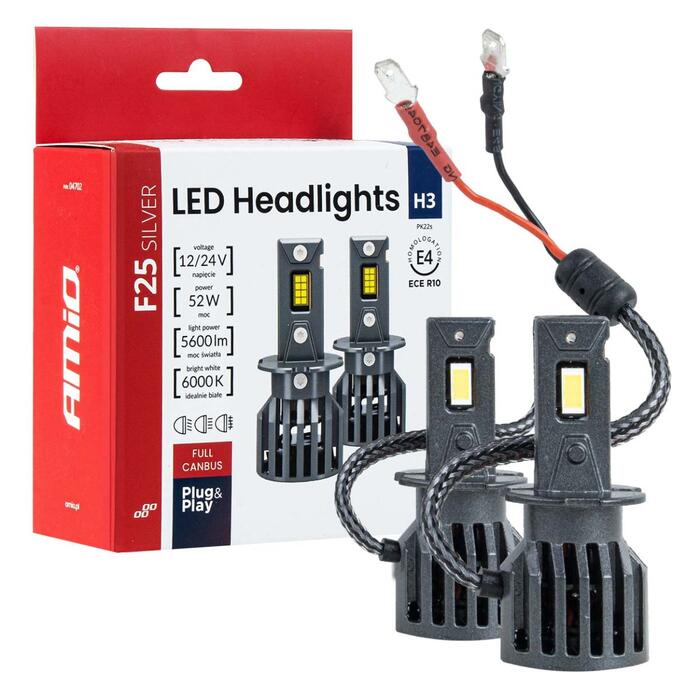 LED Headlights Series F25 SILVER FULL