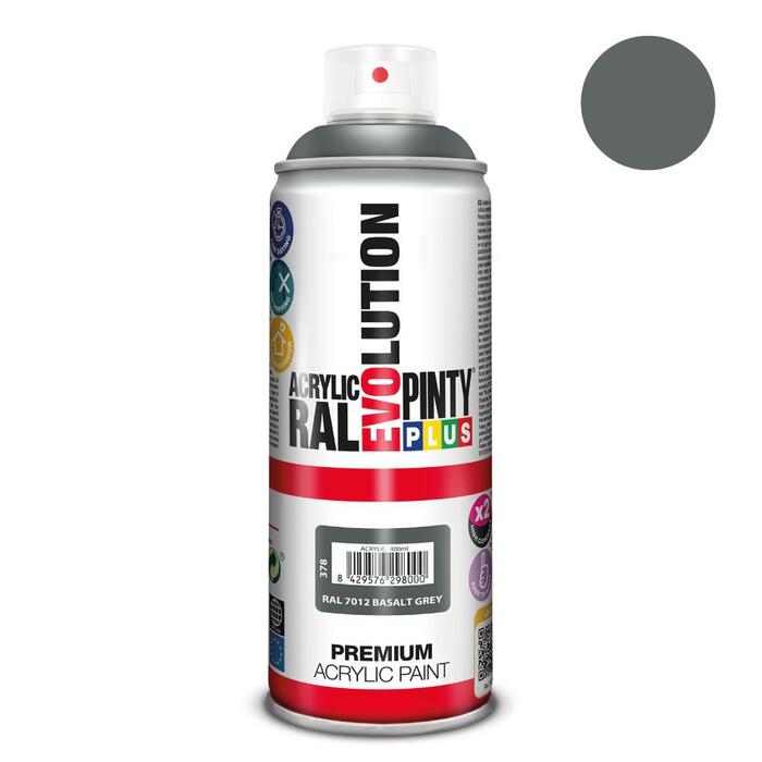 Akrila krāsa aerosolā pelēks RAL 7012 Evolution PintyPlus 400ml (378)