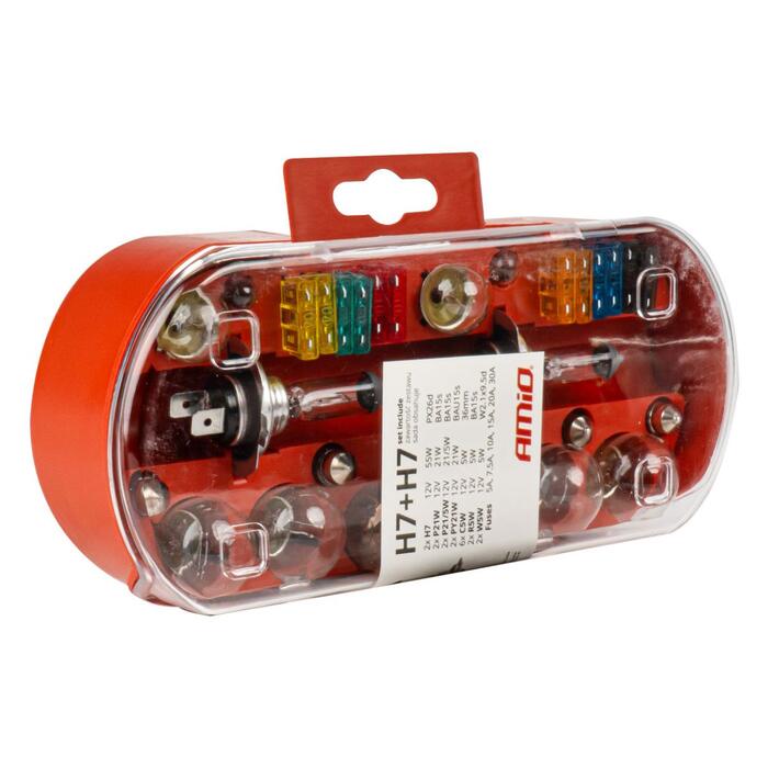 Halogenspuldžu komplekts 30pcs (H7+H7) AMIO-03959 (03959)