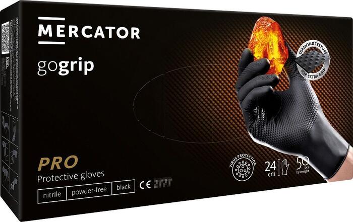 Mercator Medical Melni nitrila cimdi GoGrip