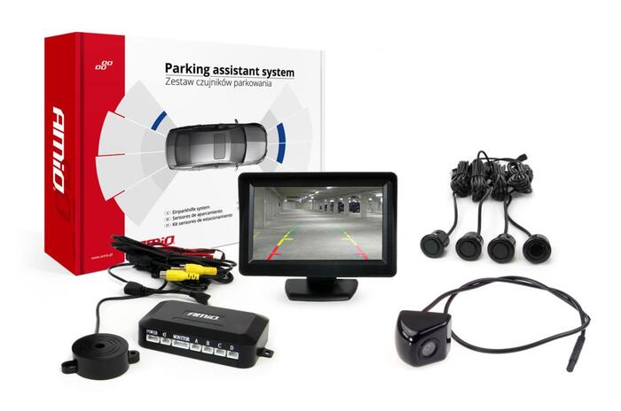 Auto parkošanās sensors TFT01 4,3" with HD-310 4 sensors black "GOLD" (02274)