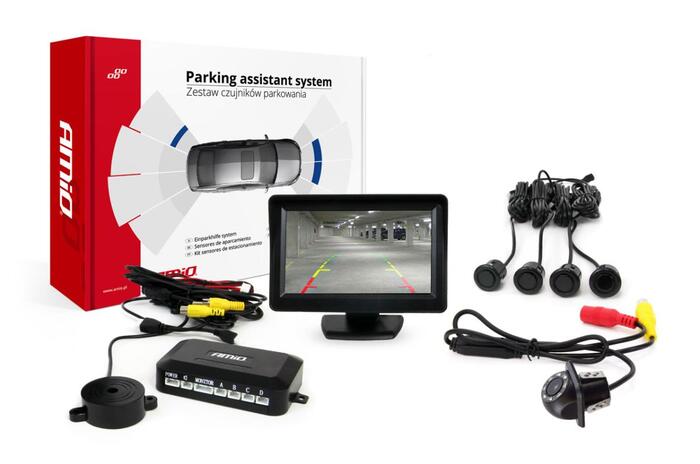 Auto parkošanās sensors TFT01 4,3" with HD-305 LED 4 sensors black "GOLD" (02263)