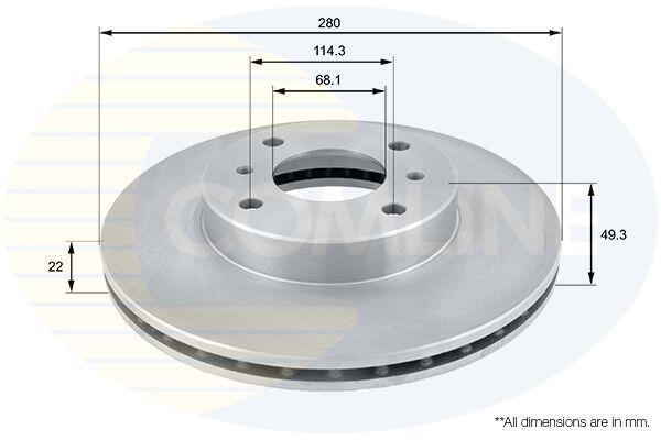 Bremžu disks COMLINE, 0252V, NISSAN (0252V)