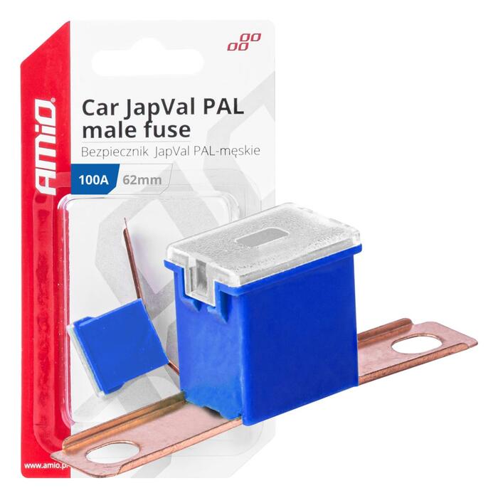 Drošinātāji Car JapVal PAL male fuses 62mm 100A AMIO-03433 (03433)