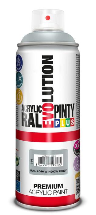 Akrila krāsa aerosolā pelēka RAL 7040 Window Grey Evolution PintyPlus 400ml (7040EV)