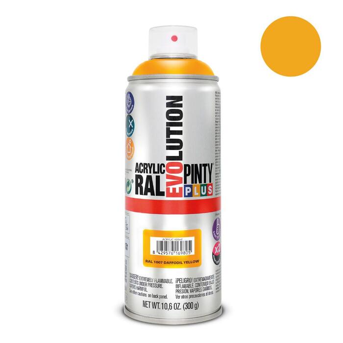 Akrila krāsa aerosolā dzeltena RAL 1007 Evolution PintyPlus 400ml (1007EV)