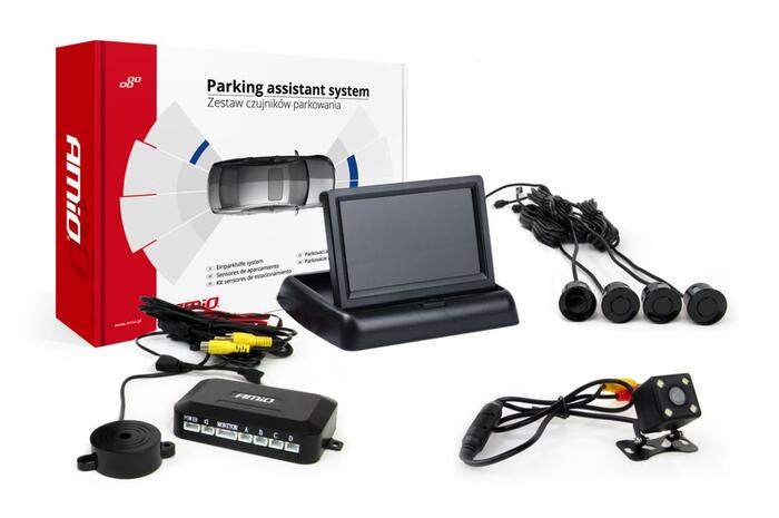 Auto parkošanās sensors TFT02 4,3" with HD-315-LED 4 sensors black (02692)
