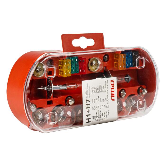 Halogenspuldžu komplekts 30pcs (H1+H7) AMIO-03960 (03960)