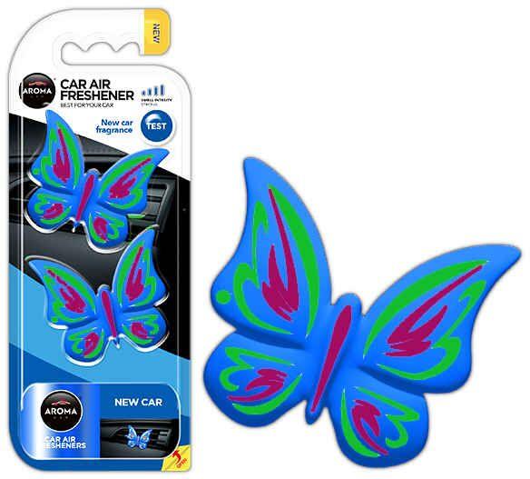 Auto gaisa atsvaidzinātājs AROMA FANCY SHAPES BUTTERFLY New Car (A83570)