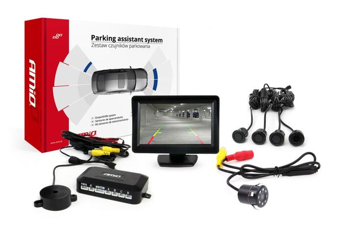 Auto parkošanās sensors TFT01 4,3" with HD-307-IR 4 sensors black "GOLD" (02268)