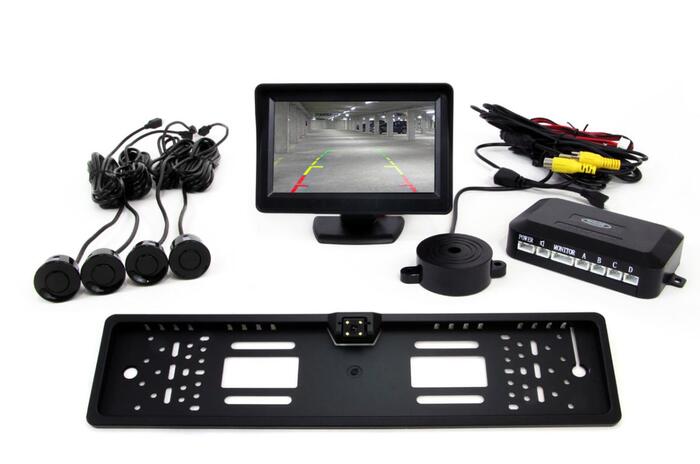 Autostāvvietas palīgsistēma TFT01 FT 4,3” ar CAM-402 LED 4 sensori melns (01552)