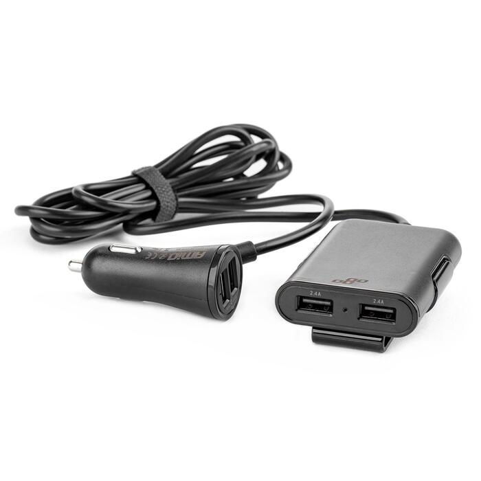 AMiO Tālruņa lādētājs priekšā un aizmugurē