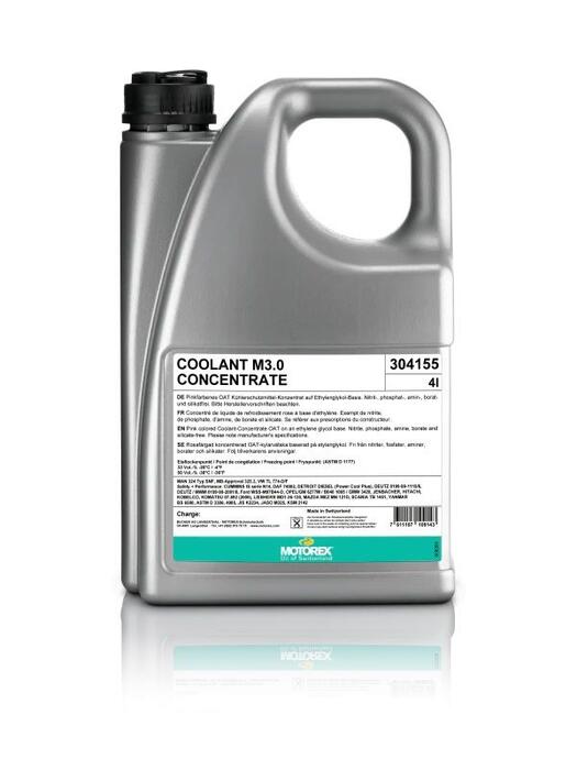 Dzesēšanas šķidrums Motorex Coolant M3.0 koncentrāts - 4 L (COOLM3.0CON-4L)
