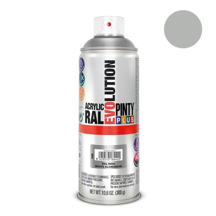 Akrila krāsa aerosolā alumīnija RAL 9006 Evolution PintyPlus 400ml (9006EV)