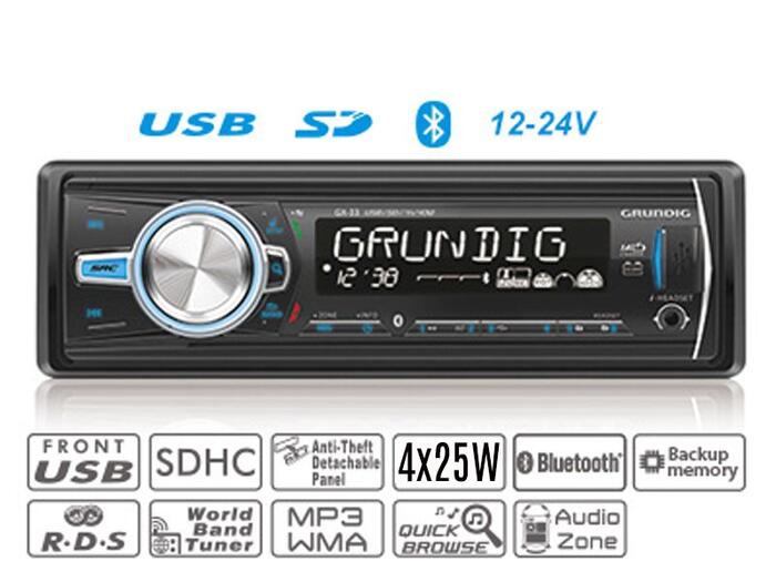GRUNDIG GX-3324 12/24V Automagnetola ar BLUETOOTH/USB/SD/AUX