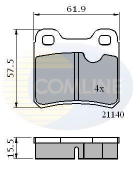 Bremžu uzliku komplekts COMLINE CBP0117, OPEL
