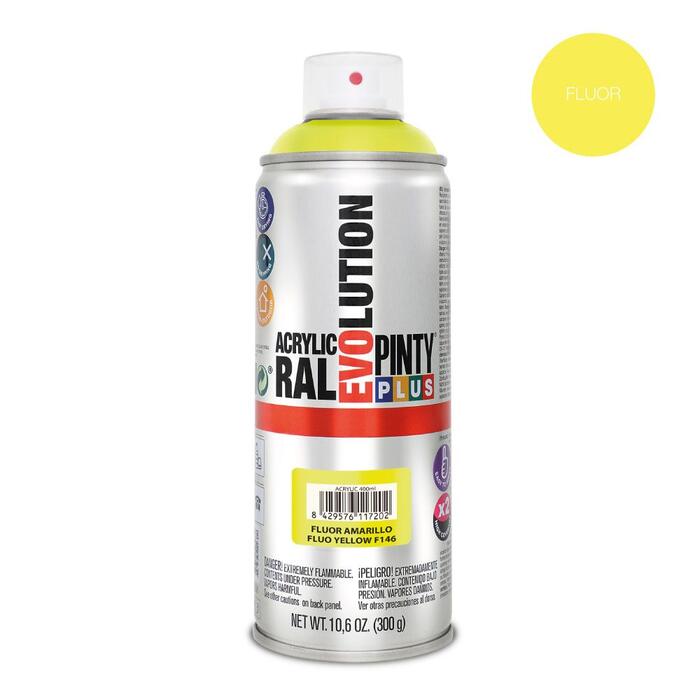 Akrila krāsa aerosolā fluorescējoša dzeltena Evolution