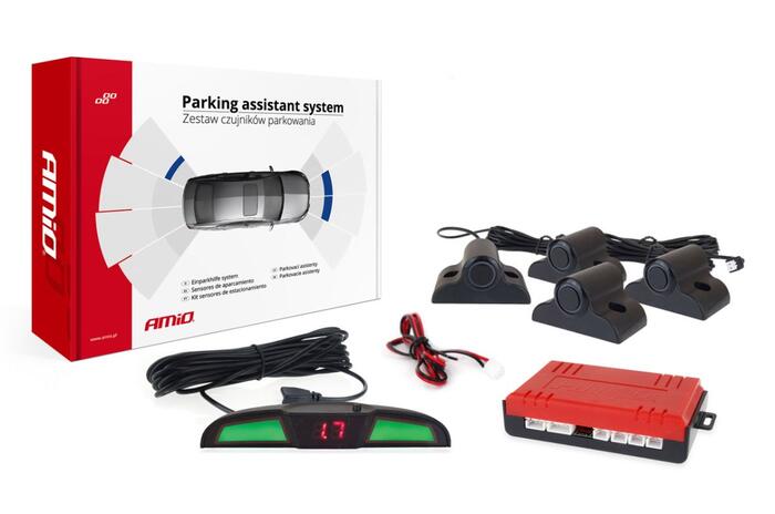 Auto parkošanās sensors LED COB 4 sensor black 19mm TRUCK (02286)