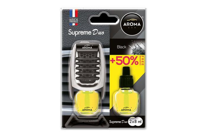 Gaisa atsvaidzinātājs Car air freshener AROMA SUPREME DUO BLACK (A92259)