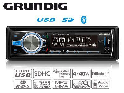 GRUNDIG GX-33 Automagnetola ar BLUETOOTH/USB/SD/AUX (1705-004-GX33)
