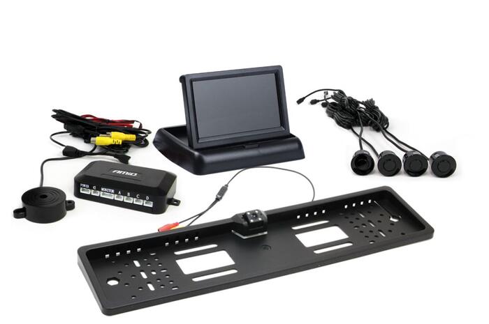 Auto parkošanās sensors TFT02 4,3" with HD-402-LED 4 sensors black (02693)