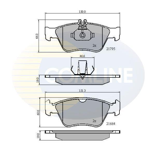 Bremþu uzliku komplekts COMLINE CBP0274  Mercedes
