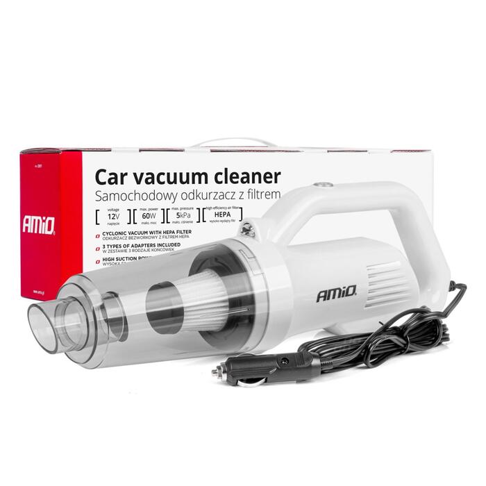 Auto putekļusūcējs 12V 60W HEPA 5kPa AMIO-03691 (03691)