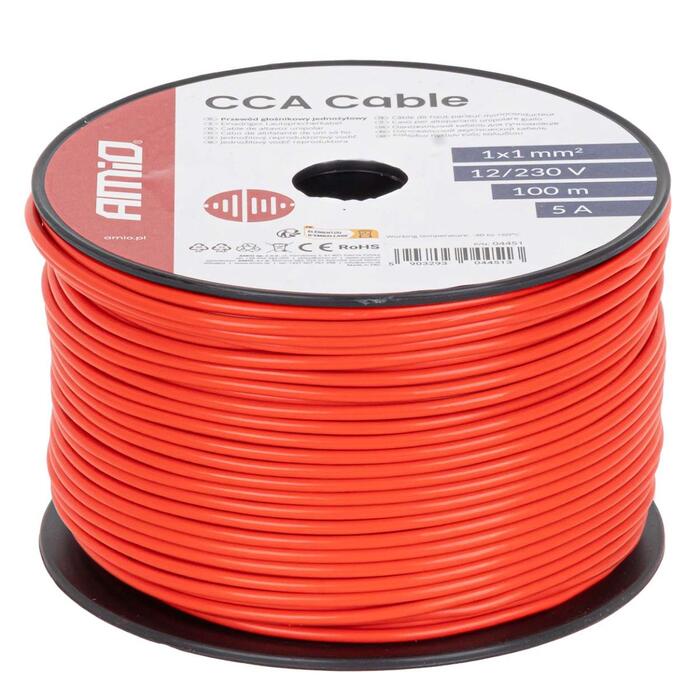 CCA Vads 1x1mm² 100m 5A 12/230V AMIO-04451 (04451)