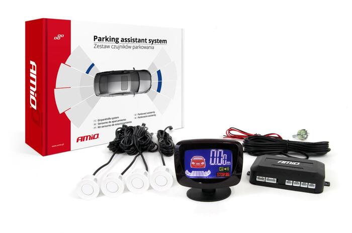 Autostāvvietas palīgsistēma LED-GRAF 4 sensors balts (01563)