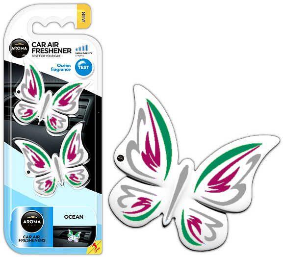 Auto gaisa atsvaidzinātājs AROMA FANCY SHAPES BUTTERFLY Ocean (A83537)