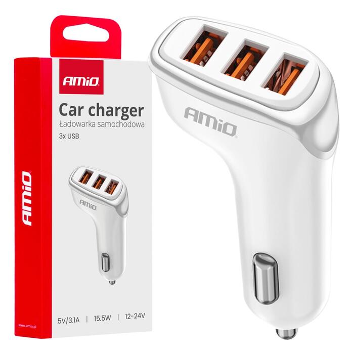 Automašīnas ligzdas Lādētājs 3x USB-A 3