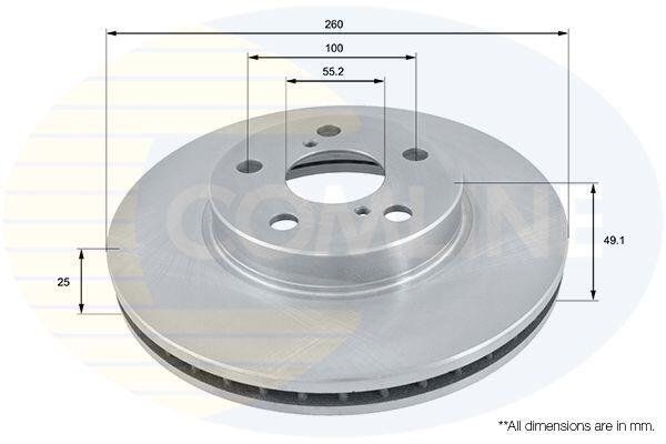 Bremžu disks COMLINE, 0171V, TOYOTA AVENSIS (0171V)